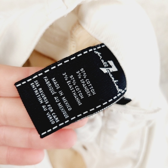 7 for All Mankind Asymetric Straight Leg White Mid Waist Jeans P4959 - Picture 11 of 14